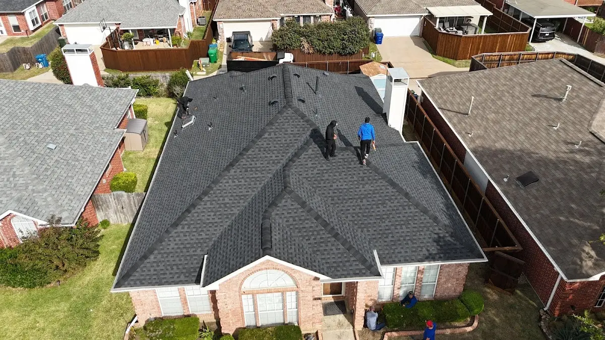 Commercial Roofing work in progress on a Cedar Park property